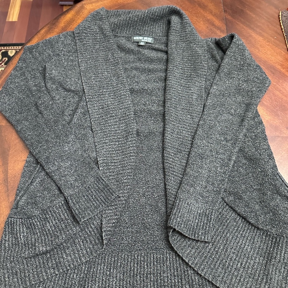 Barefoot Dreams Charcoal Gray Open Cardigan Cozy Chic Lite Circle Cardi XS/S